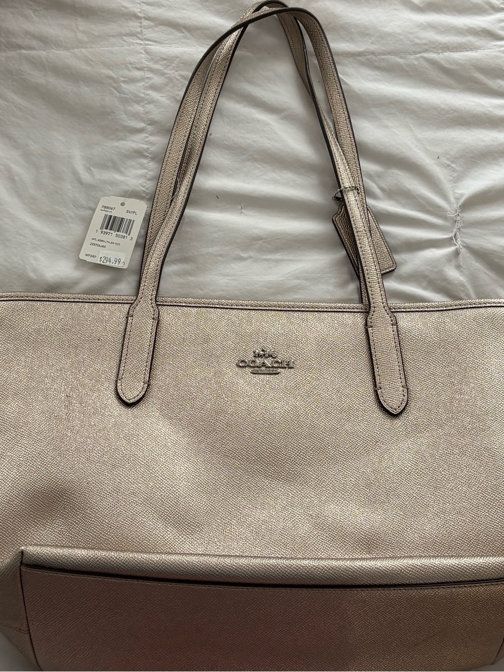 Coach Metallic Pinky Grey Bag